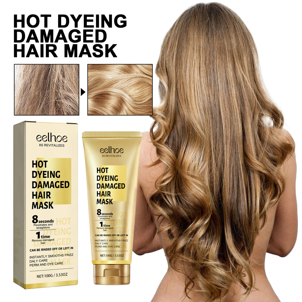 EELHOE Keratin Hair Care Cream Hair Care Dry And Irritated Hair Moisturizing And Smoothing Hair Care Cream