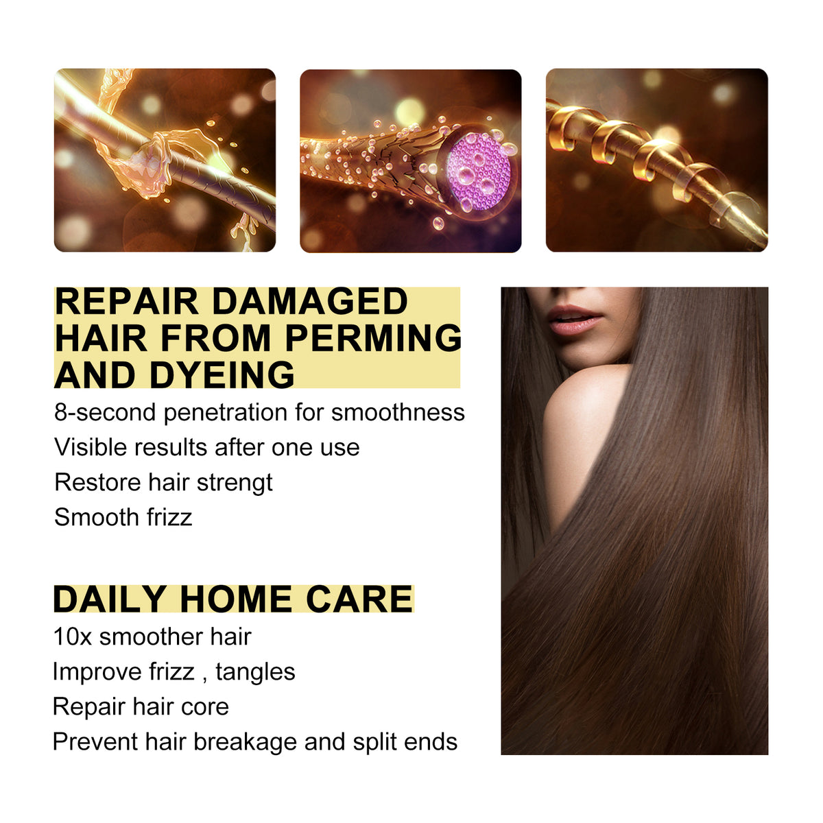 EELHOE Keratin Hair Care Cream Hair Care Dry And Irritated Hair Moisturizing And Smoothing Hair Care Cream