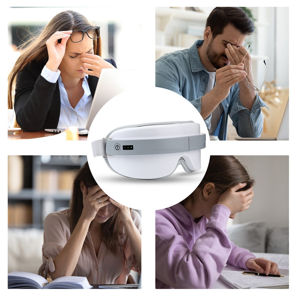 מכשיר עיסוי לעיניים HailiCare עם חיבור Bluetooth, רטט וחימום - מסיכת עיניים עם אדים להגנה על העיניים