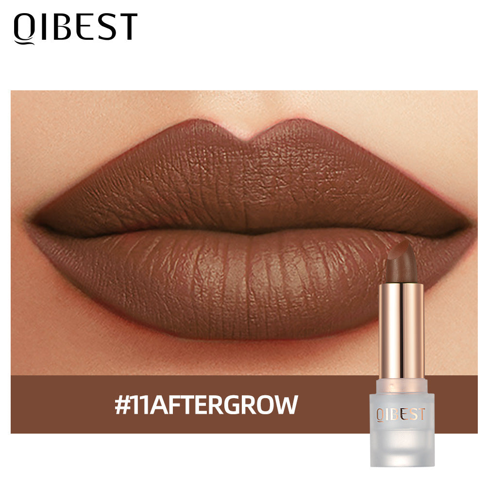 QIBEST Lipstick Velvet Matte Lipstick Not Easy To Fade Easy To Color Matte Lipstick