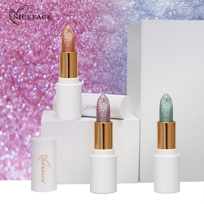 NICEFACE Charming Color-Changing Lipstick Bling Bling Slightly Flashing Warm Moisturizing Lipstick Waterproof And Not Easy To Fade