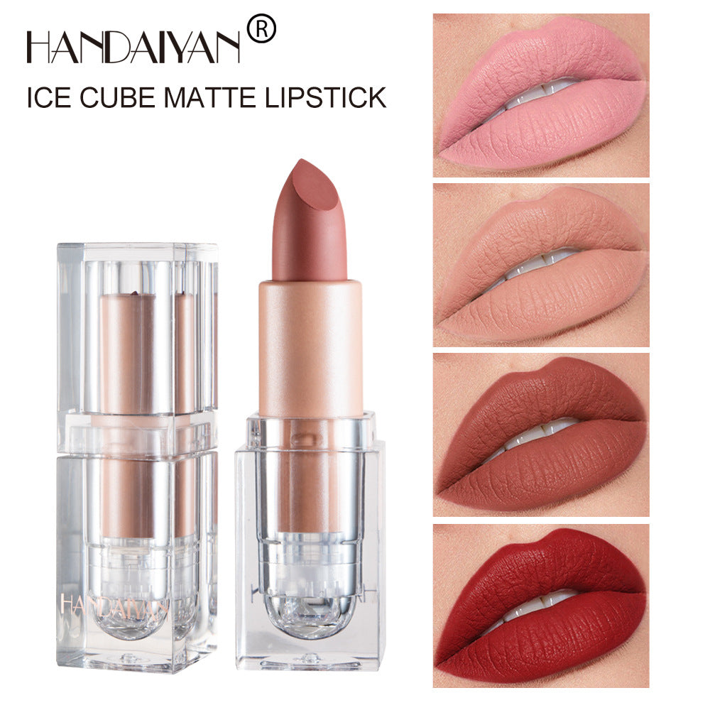 HANDAIYAN Matte Lipstick 12 Color Lipstick Not Easy To Fade Nude Pink Lipstick
