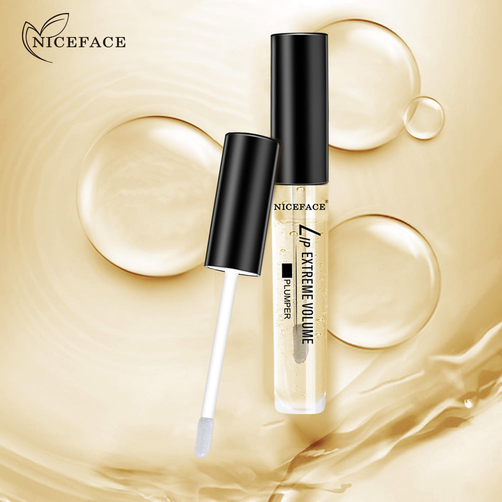 NICEFACE שמן שפתיים מועשר בפתיתי זהב, מעניק לחות, מטשטש קמטוטים ומעניק מראה שפתיים יפהפה.