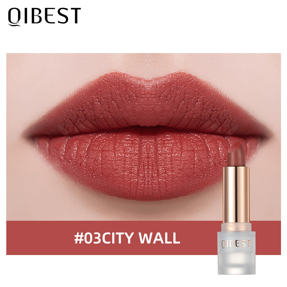 QIBEST Lipstick Velvet Matte Lipstick Not Easy To Fade Easy To Color Matte Lipstick
