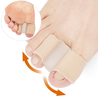 Gel fiber toe correction big toe valgus toe splitter double hole toe covering orthosis nylon