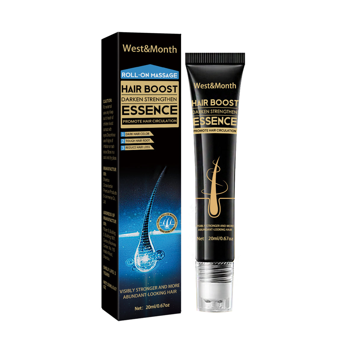 Hair Boost Darken Strengthen Essence Scalp Massage Moisturizing Hair 