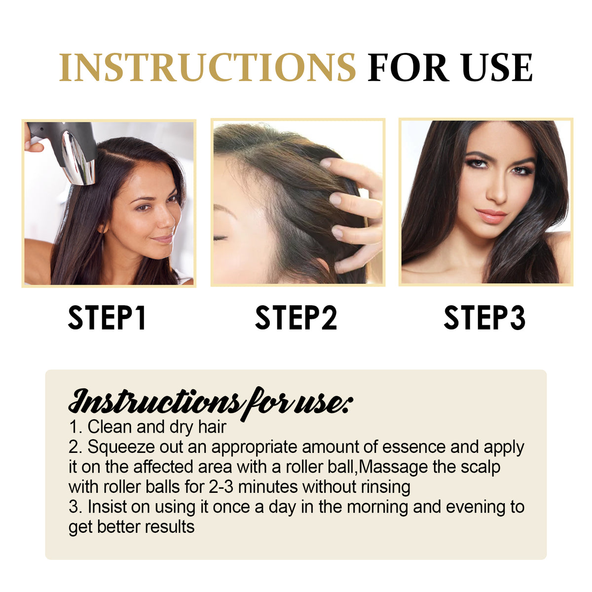 Hair Boost Darken Strengthen Essence Scalp Massage Moisturizing Hair 