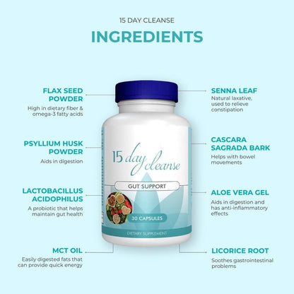 Newest 30 Pills One Bottle TK Hot 15 Day Bowel CLEANSE CAPSULES Constipation &amp; Diarrhea Home Travel Essentials Gifts