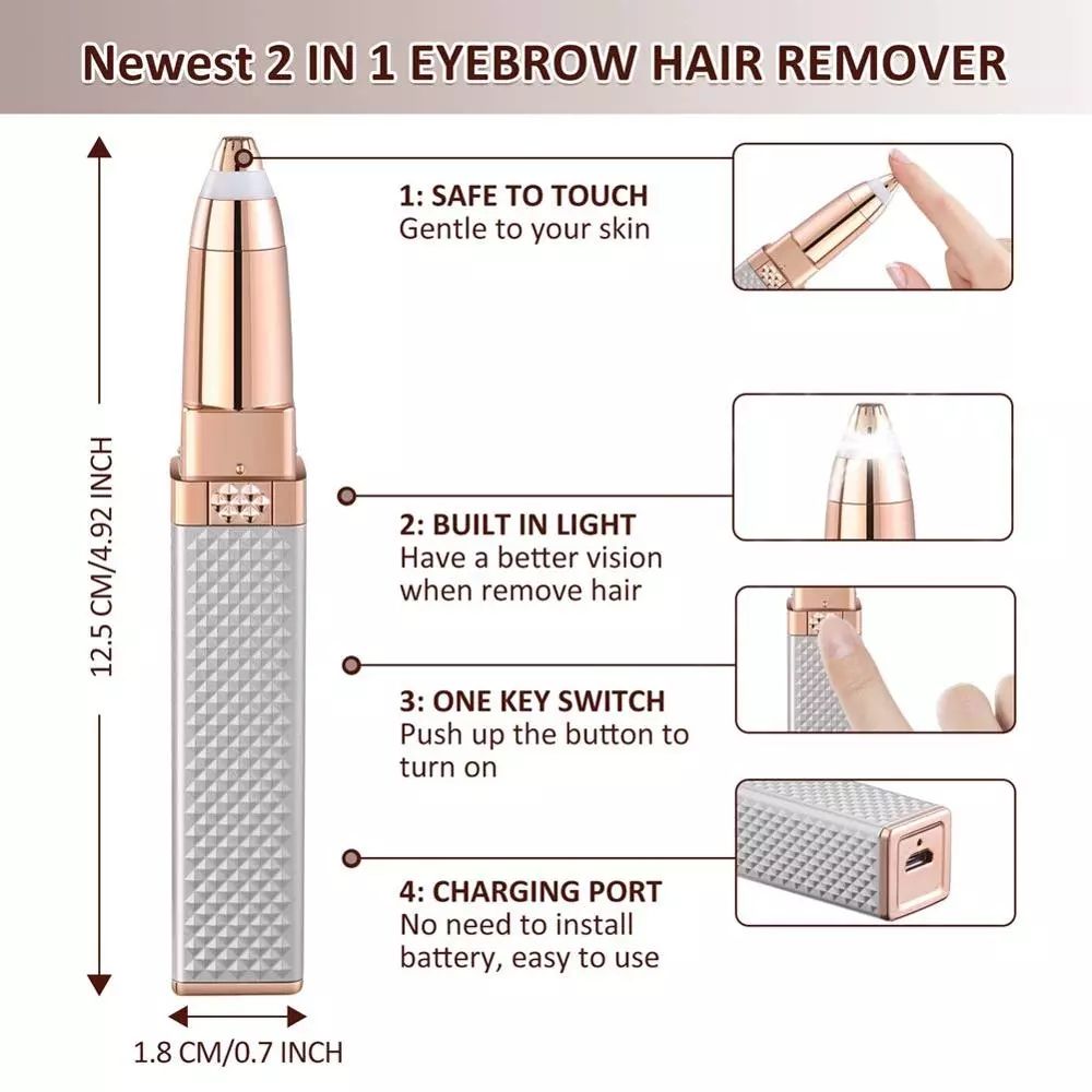 4-In-1 Lipstick Shaver Electric Eyebrow Trimmer Women&