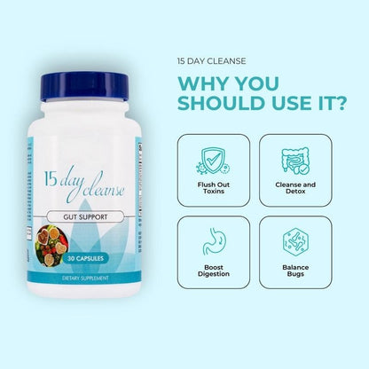 Newest 30 Pills One Bottle TK Hot 15 Day Bowel CLEANSE CAPSULES Constipation &amp; Diarrhea Home Travel Essentials Gifts