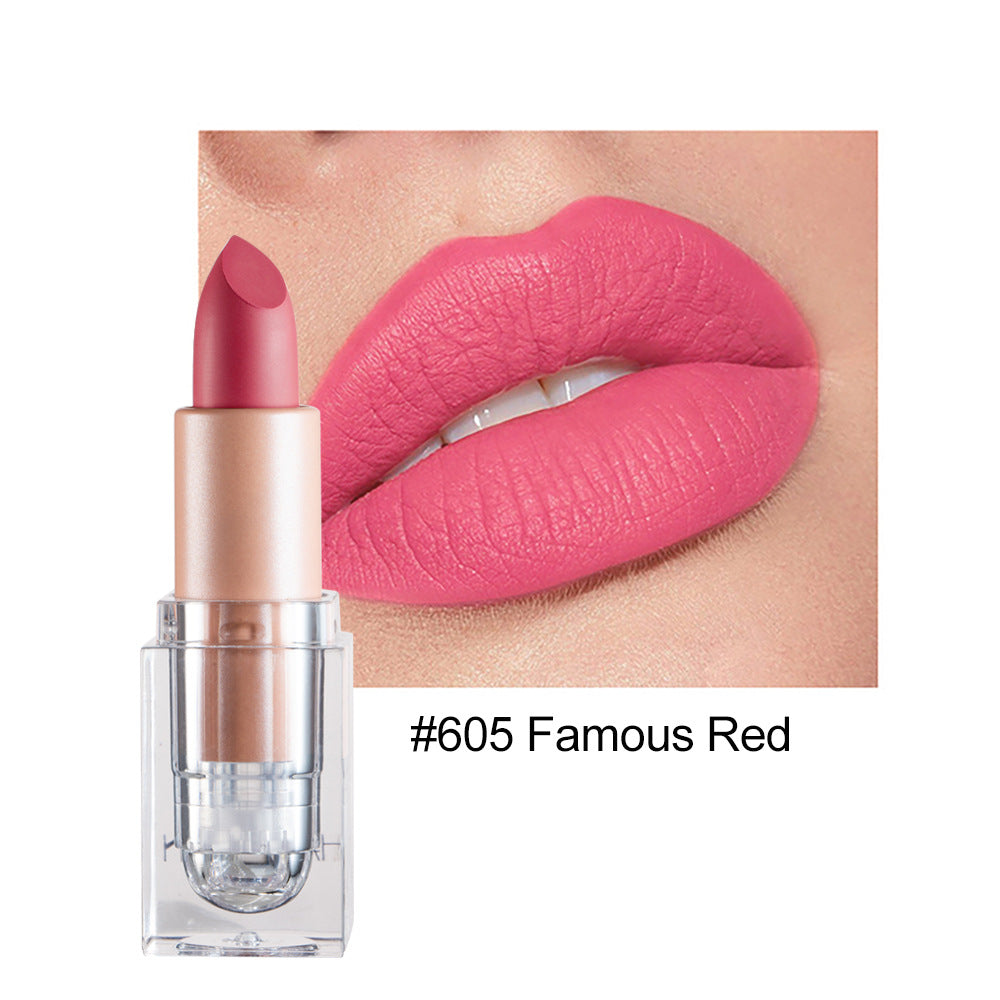 HANDAIYAN Matte Lipstick 12 Color Lipstick Not Easy To Fade Nude Pink Lipstick