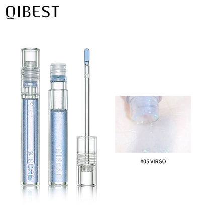 ליפ גלוס מבריק QIBEST, ליפ גלייז בגימור מראה, מעניק לחות, עמיד לאורך זמן, ליפ גלוס שקוף בגימור מים מבריק