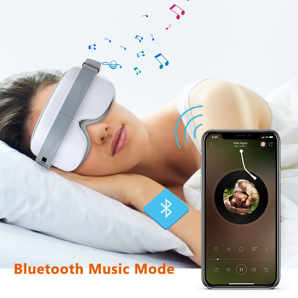 מכשיר עיסוי לעיניים HailiCare עם חיבור Bluetooth, רטט וחימום - מסיכת עיניים עם אדים להגנה על העיניים