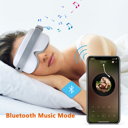 מכשיר עיסוי לעיניים HailiCare עם חיבור Bluetooth, רטט וחימום - מסיכת עיניים עם אדים להגנה על העיניים