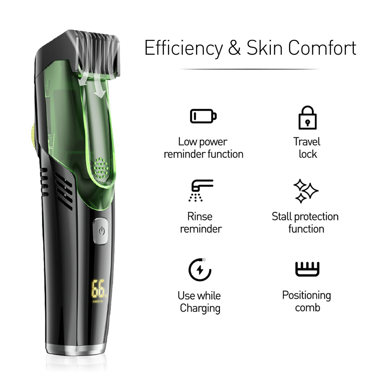Automatic hair suction electric hair clipper with high-power anti water and electric thrusters and digital hair clippers ﻿